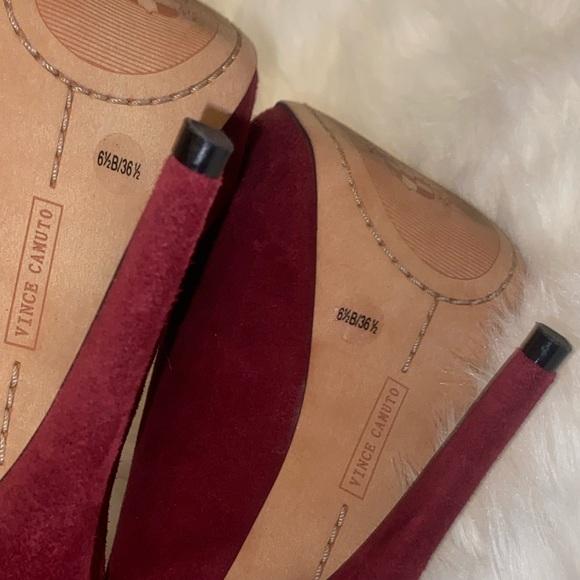 LN Vince Camuto Maroon Burgundy Vive Boot Bootie Suede 7 - Picture 7 of 9